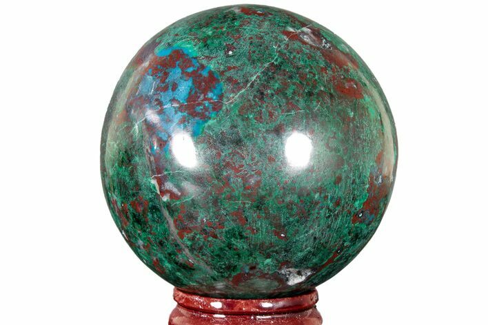 Polished Malachite & Chrysocolla Sphere - Peru #211062